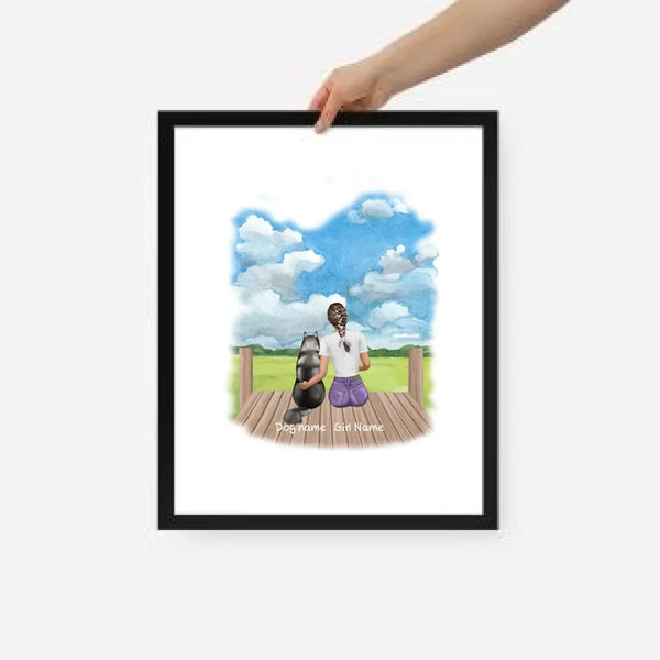 Girl with Dog And She Lived Happily Ever After Personalized Poster
