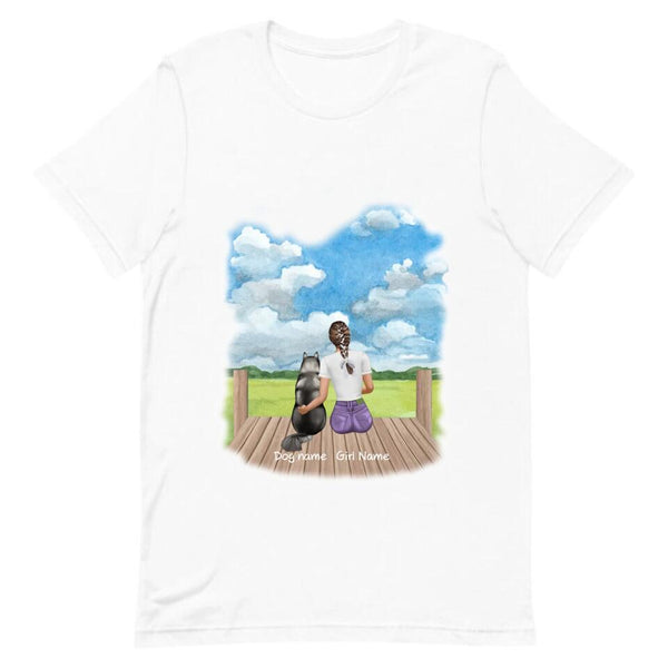 IPIC - Personalized T-shirt Girl with Dog Custom Pet Shirt